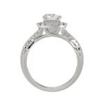 18K WHITE GOLD 1/2CT ROUND DIAMOND LADIES SEMI MOUNT RING(CENTER STONE MOUNT ROUND DIAMOND 1CT) - Image 5