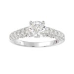 18K WHITE GOLD 1/2CT ROUND DIAMOND LADIES SEMI MOUNT RING(CENTER STONE MOUNT ROUND DIAMOND 1CT) - Image 3