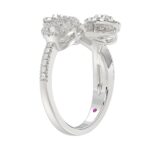 18K WHITE GOLD 1/2CT ROUND/BAGUETTE DIAMOND LADIES FASHION RING - Image 3
