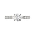18K WHITE GOLD 1/2CT ROUND/BAGUETTE DIAMOND LADIES RING(CENTER STONE MOUNT ROUND DIAMOND 1CT) - Image 6
