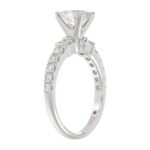 18K WHITE GOLD 1/2CT ROUND/BAGUETTE DIAMOND LADIES SEMI MOUNT RING(CENTER STONE MOUNT OVAL DIAMOND 1CT) - Image 3