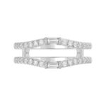18K WHITE GOLD 1/2CT ROUND/BAGUETTE DIAMOND LADIES WRAP RING - Image 5