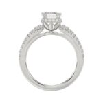 18K WHITE GOLD 1/2CT ROUND/BAGUETTE/EMERALD DIAMOND LADIES RING(CENTER STONE MOUNT EMERALD DIAMOND 1 1/2CT) - Image 5