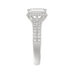 18K WHITE GOLD 1/2CT ROUND/BAGUETTE/EMERALD DIAMOND LADIES RING(CENTER STONE MOUNT EMERALD DIAMOND 1 1/2CT) - Image 6