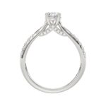 18K WHITE GOLD 1/2CT ROUND/BAGUETTE/OVAL DIAMOND LADIES BRIDAL SET(CENTER STONE OVAL DIAMOND 3/4CT) - Image 2