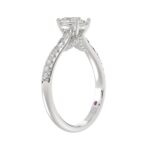 18K WHITE GOLD 1/2CT ROUND/BAGUETTE/OVAL DIAMOND LADIES BRIDAL SET(CENTER STONE OVAL DIAMOND 3/4CT) - Image 5