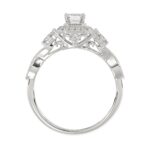 18K WHITE GOLD 1/2CT ROUND/EMERALD DIAMOND LADIES BRIDAL SET(CENTER STONE EMERALD DIAMOND 1/2CT) - Image 2