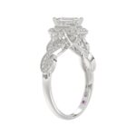 18K WHITE GOLD 1/2CT ROUND/EMERALD DIAMOND LADIES BRIDAL SET(CENTER STONE EMERALD DIAMOND 1/2CT) - Image 5