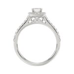 18K WHITE GOLD 1/2CT ROUND/EMERALD DIAMOND LADIES BRIDAL SET(CENTER STONE EMERALD DIAMOND 3/4CT) - Image 6