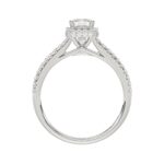 18K WHITE GOLD 1/2CT ROUND/EMERALD DIAMOND LADIES BRIDAL SET(CENTER STONE EMERALD DIAMOND 3/4CT) - Image 2