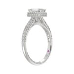 18K WHITE GOLD 1/2CT ROUND/EMERALD DIAMOND LADIES BRIDAL SET(CENTER STONE EMERALD DIAMOND 3/4CT) - Image 5