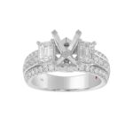 18K WHITE GOLD 1/2CT ROUND/EMERALD DIAMOND LADIES RING(CENTER STONE MOUNT EMERALD DIAMOND 2CT) - Image 2