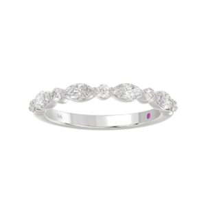 18K WHITE GOLD 1/2CT ROUND/MARQUISE DIAMOND LADIES BAND