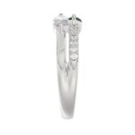 18K WHITE GOLD 1/2CT ROUND/MARQUISE DIAMOND LADIES RING(COLOR STONE MARQUISE GREEN EMERALD DIAMOND 1/3CT) - Image 4
