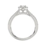 18K WHITE GOLD 1/2CT ROUND/OVAL DIAMOND LADIES BRIDAL SET(CENTER STONE OVAL DIAMOND 1/2CT) - Image 2