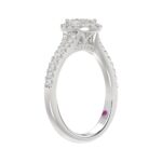 18K WHITE GOLD 1/2CT ROUND/OVAL DIAMOND LADIES BRIDAL SET(CENTER STONE OVAL DIAMOND 1/2CT) - Image 5