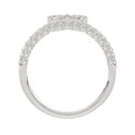 18K WHITE GOLD 1/2CT ROUND/PEAR DIAMOND LADIES RING - Image 2