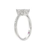 18K WHITE GOLD 1/2CT ROUND/PEAR DIAMOND LADIES RING - Image 2