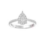 18K WHITE GOLD 1/2CT ROUND/PEAR DIAMOND LADIES RING - Image 3