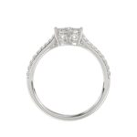 18K WHITE GOLD 1/2CT ROUND/PEAR DIAMOND LADIES RING - Image 4