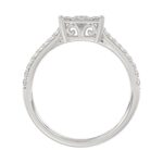 18K WHITE GOLD 1/2CT ROUND/PRINCESS DIAMOND LADIES FASHION RING - Image 4