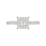 18K WHITE GOLD 1/2CT ROUND/PRINCESS DIAMOND LADIES FASHION RING - Image 6