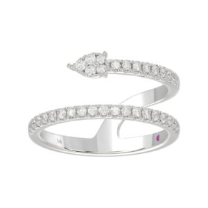 18K WHITE GOLD 1/3CT ROUND DIAMOND LADIES RING