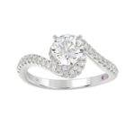 18K WHITE GOLD 1/3CT ROUND DIAMOND LADIES SEMI MOUNT RING MOUNT(CENTER STONE MOUNT ROUND DIAMOND 1CT - Image 4