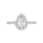 18K WHITE GOLD 1/3CT ROUND DIAMOND LADIES SEMI MOUNT RING(CENTER STONE MOUNT PEAR DIAMOND 1CT) - Image 7