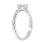 18K WHITE GOLD 1/3CT ROUND/BAGUETTE DIAMOND LADIES RING - Image 2