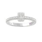 18K WHITE GOLD 1/3CT ROUND/BAGUETTE DIAMOND LADIES RING - Image 3