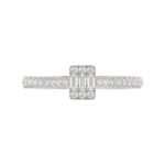18K WHITE GOLD 1/3CT ROUND/BAGUETTE DIAMOND LADIES RING - Image 6