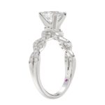 18K WHITE GOLD 1/4CT ROUND DIAMOND LADIES SEMI MOUNT RING(CENTER STONE MOUNT OVAL DIAMOND 1CT - Image 3