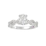 18K WHITE GOLD 1/4CT ROUND DIAMOND LADIES SEMI MOUNT RING(CENTER STONE MOUNT OVAL DIAMOND 1CT - Image 4