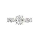 18K WHITE GOLD 1/4CT ROUND DIAMOND LADIES SEMI MOUNT RING(CENTER STONE MOUNT OVAL DIAMOND 1CT - Image 7