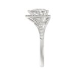 18K WHITE GOLD 1/4CT ROUND DIAMOND LADIES SEMI MOUNT RING(CENTER STONE MOUNT PEAR DIAMOND 1CT) - Image 6