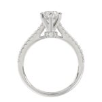 18K WHITE GOLD 1/4CT ROUND DIAMOND LADIES SEMI MOUNT RING(CENTER STONE MOUNT PEAR DIAMOND 1CT) - Image 2