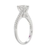 18K WHITE GOLD 1/4CT ROUND DIAMOND LADIES SEMI MOUNT RING(CENTER STONE MOUNT PEAR DIAMOND 1CT) - Image 3