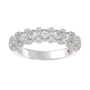 18K WHITE GOLD 1CT ROUND DIAMOND LADIES BAND