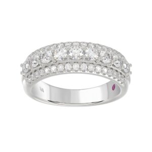 18K WHITE GOLD 1CT ROUND DIAMOND LADIES BAND