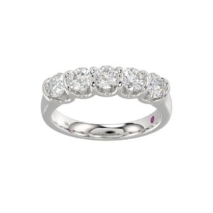 18K WHITE GOLD 1CT ROUND DIAMOND LADIES BAND