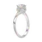 18K WHITE GOLD 1CT ROUND DIAMOND LADIES RING( CENTER STONE ROUND DIAMOND 7/8 CT) - Image 2