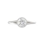 18K WHITE GOLD 1CT ROUND DIAMOND LADIES RING( CENTER STONE ROUND DIAMOND 7/8 CT) - Image 6