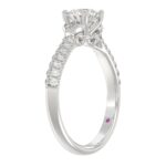18K WHITE GOLD 1CT ROUND DIAMOND LADIES RING(CENTER STONE ROUND DIAMOND 3/4CT) - Image 2