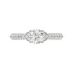 18K WHITE GOLD 1CT ROUND DIAMOND LADIES RING(CENTER STONE ROUND DIAMOND 3/4CT) - Image 6