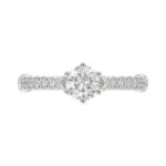 18K WHITE GOLD 1CT ROUND DIAMOND LADIES RING(CENTER STONE ROUND DIAMOND 3/4CT) - Image 4