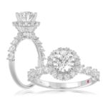 18K WHITE GOLD 1CT ROUND DIAMOND LADIES SEMI MOUNT RING(CENTER STONE MOUNT ROUND DIAMOND 1CT)