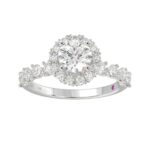 18K WHITE GOLD 1CT ROUND DIAMOND LADIES SEMI MOUNT RING(CENTER STONE MOUNT ROUND DIAMOND 1CT) - Image 2