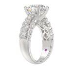 18K WHITE GOLD 1CT ROUND DIAMOND LADIES SEMI MOUNT RING(CENTER STONE MOUNT ROUND DIAMOND 3CT) - Image 3