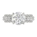18K WHITE GOLD 1CT ROUND DIAMOND LADIES SEMI MOUNT RING(CENTER STONE MOUNT ROUND DIAMOND 3CT) - Image 7